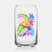 Tropische Pflanze und Flamingo Personalisiert Dosenglas (Rückseite)