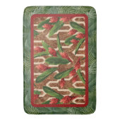 Tropische Pflanze und Muster Badematte (Vorderseite Vertikal)