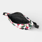 Tropische Pflanze und rosa Flamingos individuell Bauchtasche (Offen)