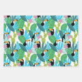 Tropische Pflanze und Vögel Geschenkpapier Set (Vorderseite 3)