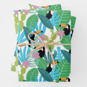 Tropische Pflanze und Vögel Geschenkpapier Set (Beispiel)