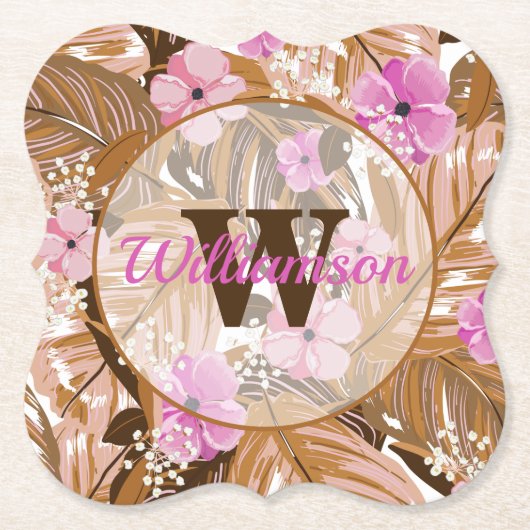 Tropische Pflanze Untersetzer (Vorderseite)