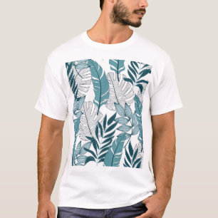 Tropische Pflanze Verlasse Vintage Tapeten. T-Shirt
