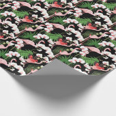 Tropische Pflanze Vögel farbige Illustration Geschenkpapier (Ecke)