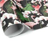 Tropische Pflanze Vögel farbige Illustration Geschenkpapier (Rolleneckpunkt)