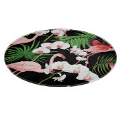 Tropische Pflanze Vögel farbige Illustration Schneidebrett (Ecke)