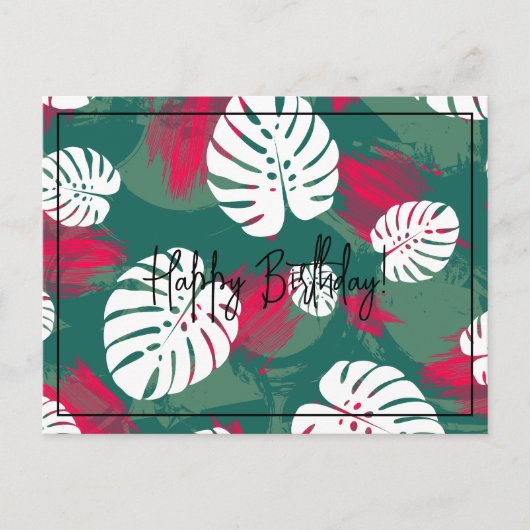 Tropische Pflanze zum Geburtstag Postkarte (Vorderseite)