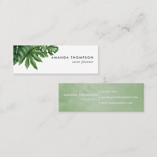 Tropische Pflanzen Mini Visitenkarte (Vorne/Hinten)