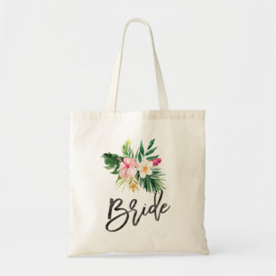 Tropische Pflanzen und Blumen Braut Hochzeitsgesch Tragetasche