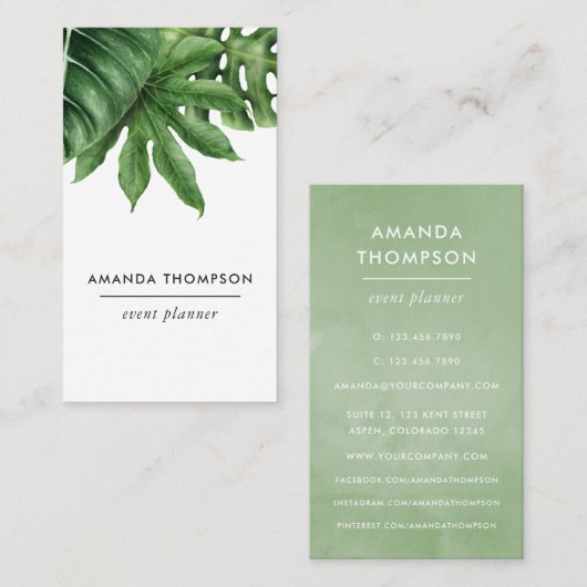 Tropische Pflanzen Visitenkarte (Vorne/Hinten)