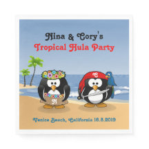Tropische Pinguine Couple Hula Pirate Island Beach