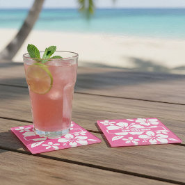 Tropische Pink Beach Blume Glasuntersetzer
