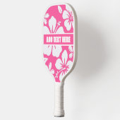 Tropische Pink Beach Blume Pickleball Schläger (Links)