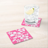 Tropische Pink Beach Blume Rechteckiger Pappuntersetzer (Vor Ort)