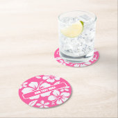 Tropische Pink Beach Blume Runder Pappuntersetzer (Vor Ort)