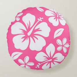 Tropische Pink Beach Blume Rundes Kissen