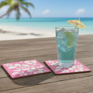 Tropische Pink Beach Blume Steinuntersetzer