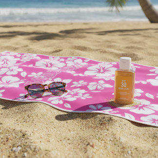 Tropische Pink Beach Blume Strandtuch