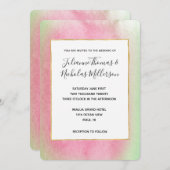 Tropische Pinkenhochzeit Einladung (Vorne/Hinten)