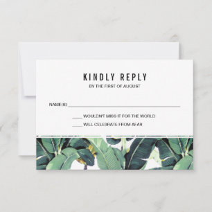 Tropische Plantagen-Hochzeits-RSVP-Antwortkarten RSVP Karte