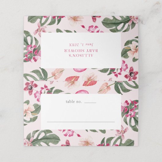 Tropische Platzkarte (Außenseite Aufgefaltet)