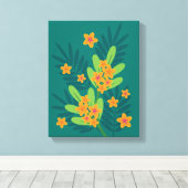 Tropische Plumeria Art Canvas Leinwanddruck (Insitu (Holzboden))