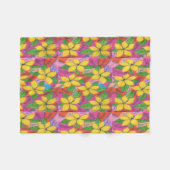 Tropische Plumeria-Blume Fleecedecke (Vorderseite (Horizontal))