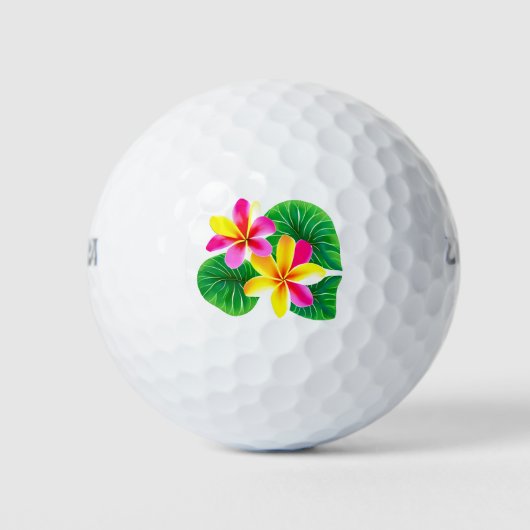 Tropische Plumeria-Blume Golfball (Vorderseite)