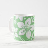 Tropische Plumeria-Blume grün n Kaffeetasse (Vorderseite Links)