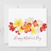 Tropische Plumeria Blume Muttertagskarte Karte (Vorderseite)