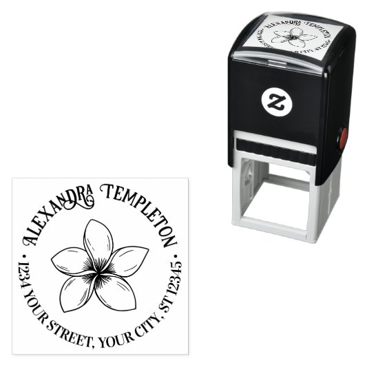 Tropische Plumeria Blume Name Rücksendeadresse Permastempel (Beispiel)