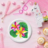 Tropische Plumeria-Blume Pappteller (Party)
