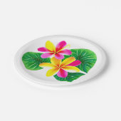 Tropische Plumeria-Blume Pappteller (Schrägansicht)