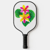 Tropische Plumeria-Blume Pickleball Schläger (Vorderseite)