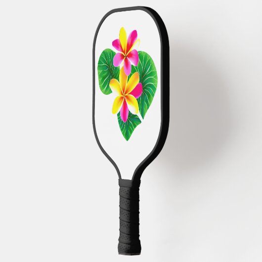 Tropische Plumeria-Blume Pickleball Schläger (Links)
