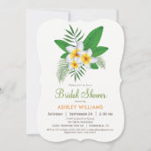 Tropische Plumeria Bridal Dusche Einladung (Vorderseite)