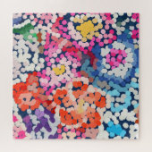 Tropische Plumeria Dotted Gepunktete Blume Abstrak Puzzle (Horizontal)