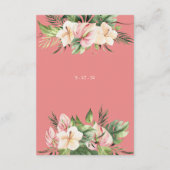 Tropische Plumeria & Flamingo Lily Details Karte (Rückseite)
