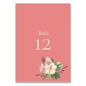 Tropische Plumeria & Flamingo Lily Table Card Tischnummer (Rückseite)