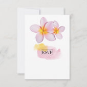 Tropische Plumeria Frangipani Wedding RSVP Cards (Rückseite)