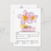 Tropische Plumeria Frangipani Wedding RSVP Cards (Vorne/Hinten)