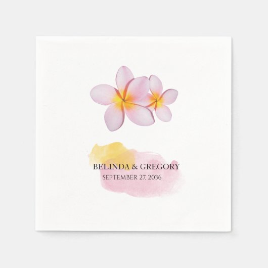 Tropische Plumeria Frangipani Wedding Serviette (Vorderseite)