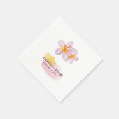 Tropische Plumeria Frangipani Wedding Serviette (Ecke)