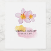 Tropische Plumeria Frangipani Wedding Weinetikett (Einzelnes Label)