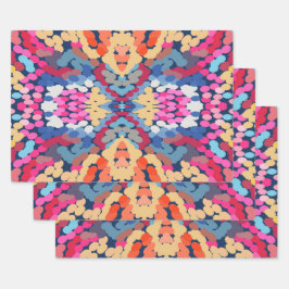 Tropische Plumeria Gepunktete Blume Muster Geschenkpapier Set