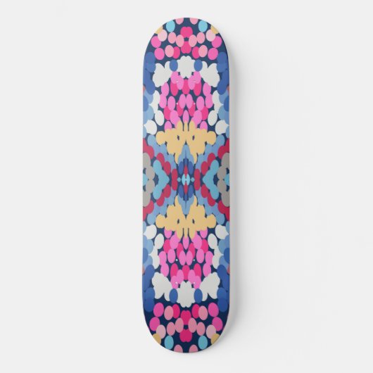 Tropische Plumeria Gepunktete Blume Muster Skateboard (Vorderseite)