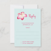 Tropische Plumeria Hochzeitskarte RSVP Karte (Vorderseite)