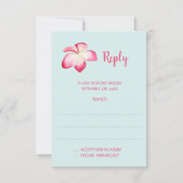 Tropische Plumeria Hochzeitskarte RSVP Karte