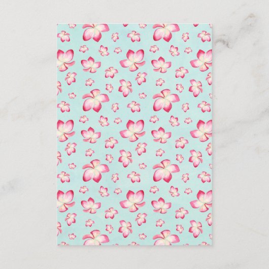 Tropische Plumeria Hochzeitskarten Begleitkarte (Rückseite)