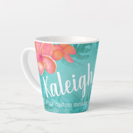 Tropische Plumeria Personalisiert Coffee Tasse (Linke Ecke)